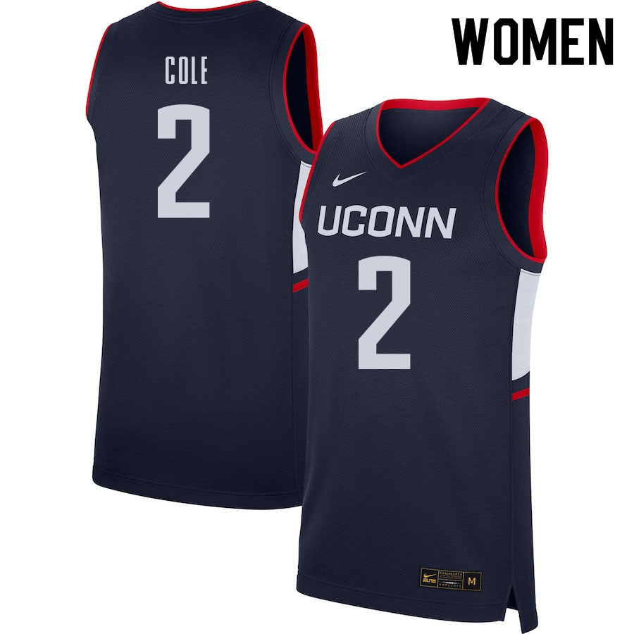 Women #2 R.J. Cole Uconn Huskies College Basketball Jerseys Sale-Navy